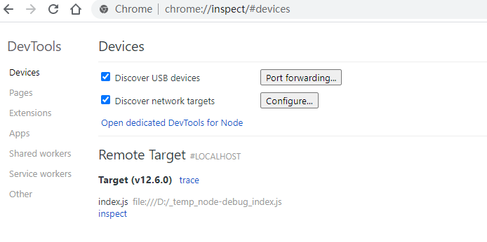 chrome inspect